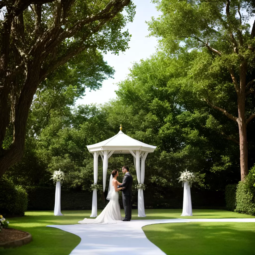 Fotos gazebo branco jardim casamento
