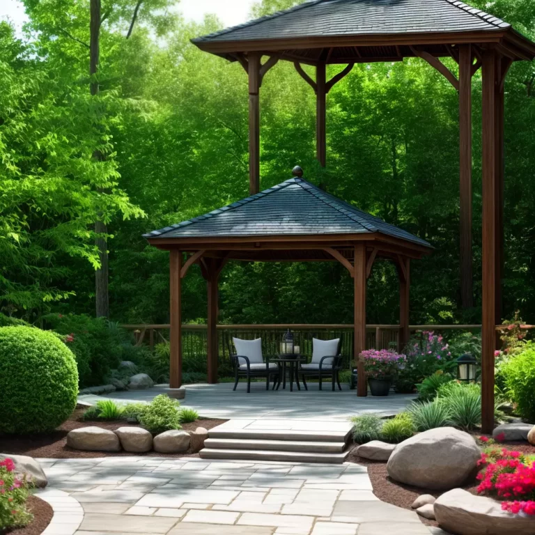Gazebo com fonte de água: como criar um ambiente zen