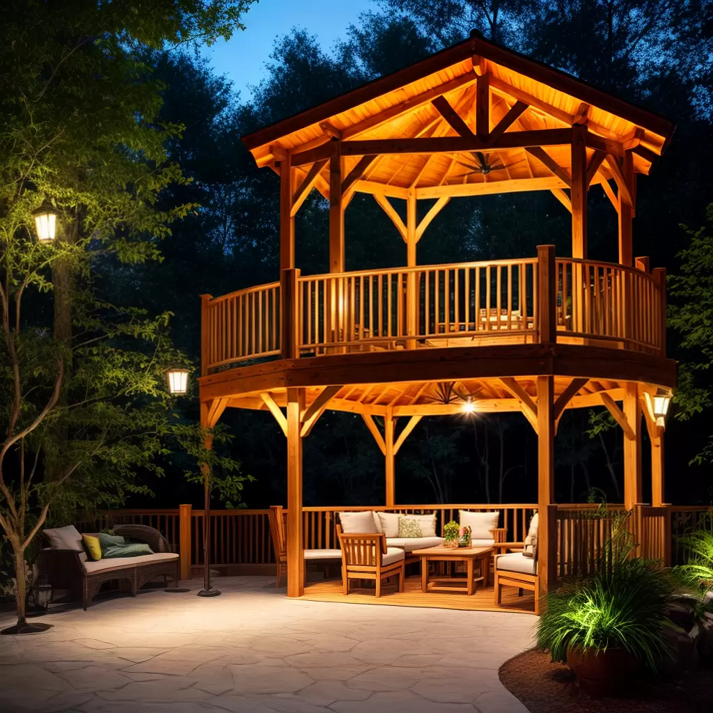 Fotos gazebo bilhar jardim luzes