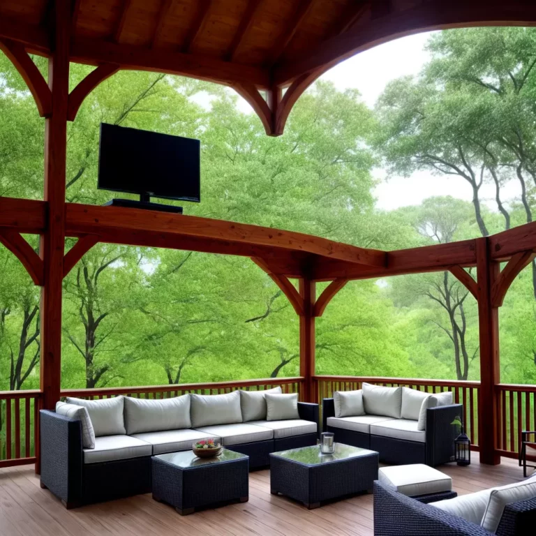 Gazebo com sala de TV: como criar um espaço para entretenimento
