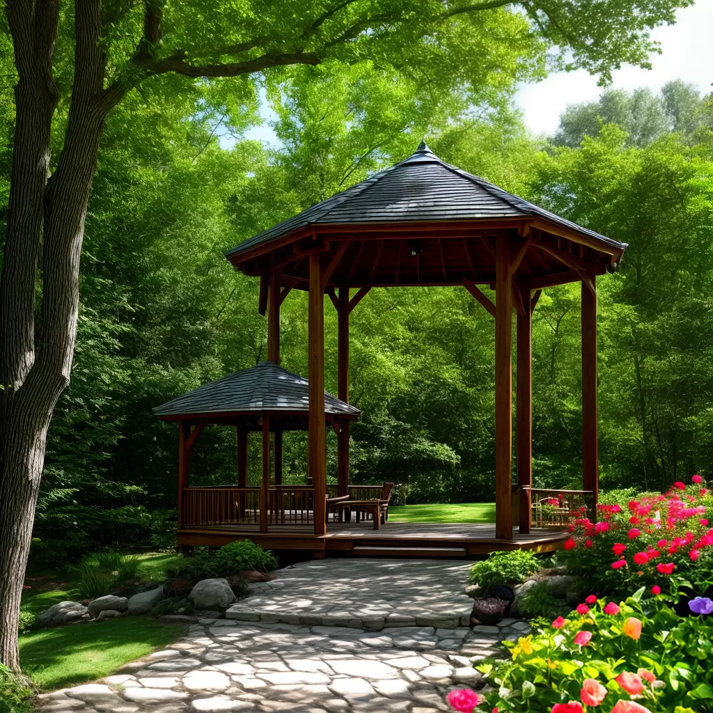 Fotos gazebo cama jardim relaxar sol sombra