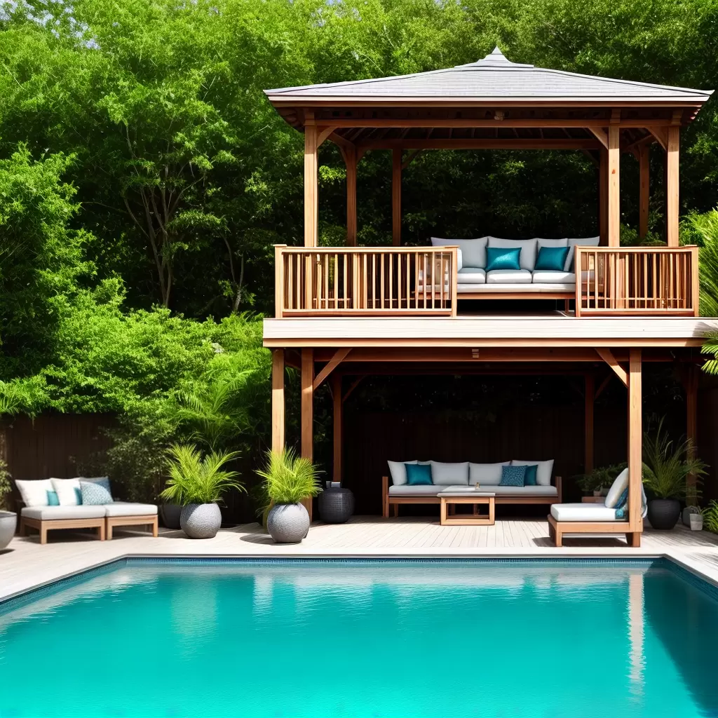 Fotos gazebo flutuante piscina luxo jardim