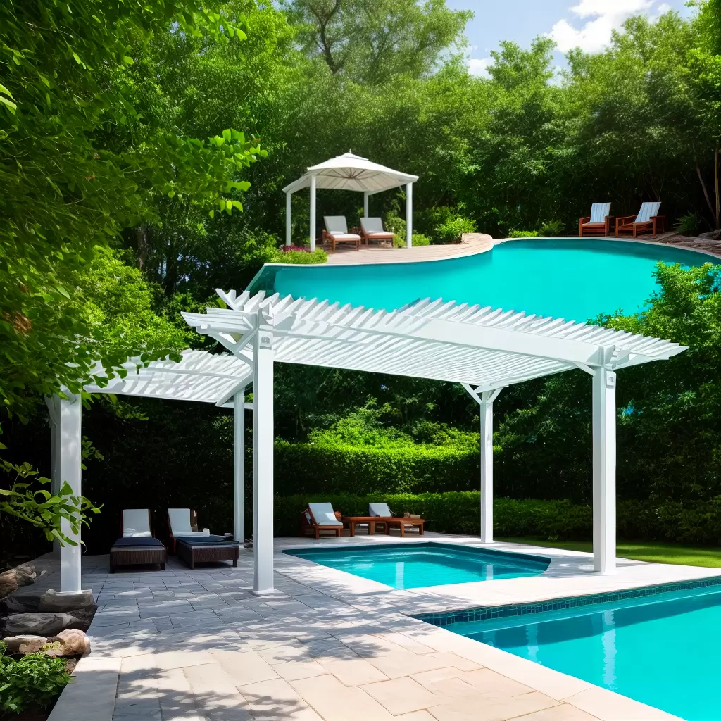 Fotos oasis jardim gazebo flutuante piscina