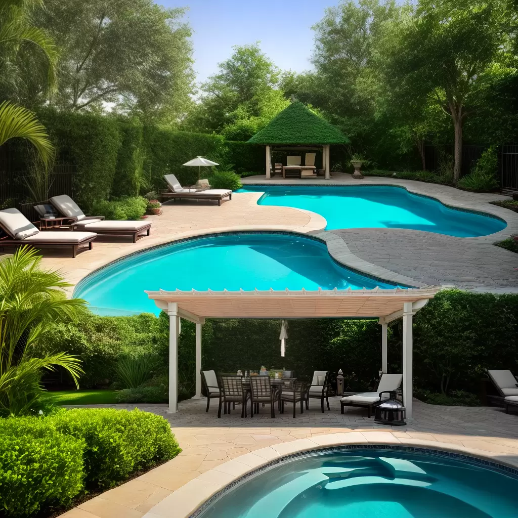 Fotos gazebo flutuante piscina luxo