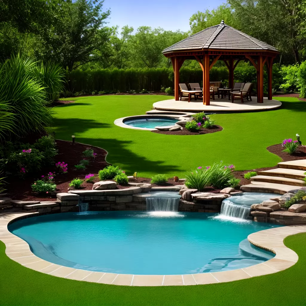 Fotos oasis luxuoso gazebo banheira jardim 1