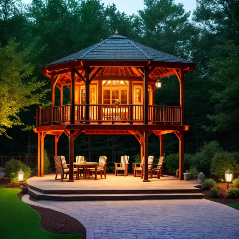 Gazebo com sistema de som para criar um ambiente musical ao ar livre