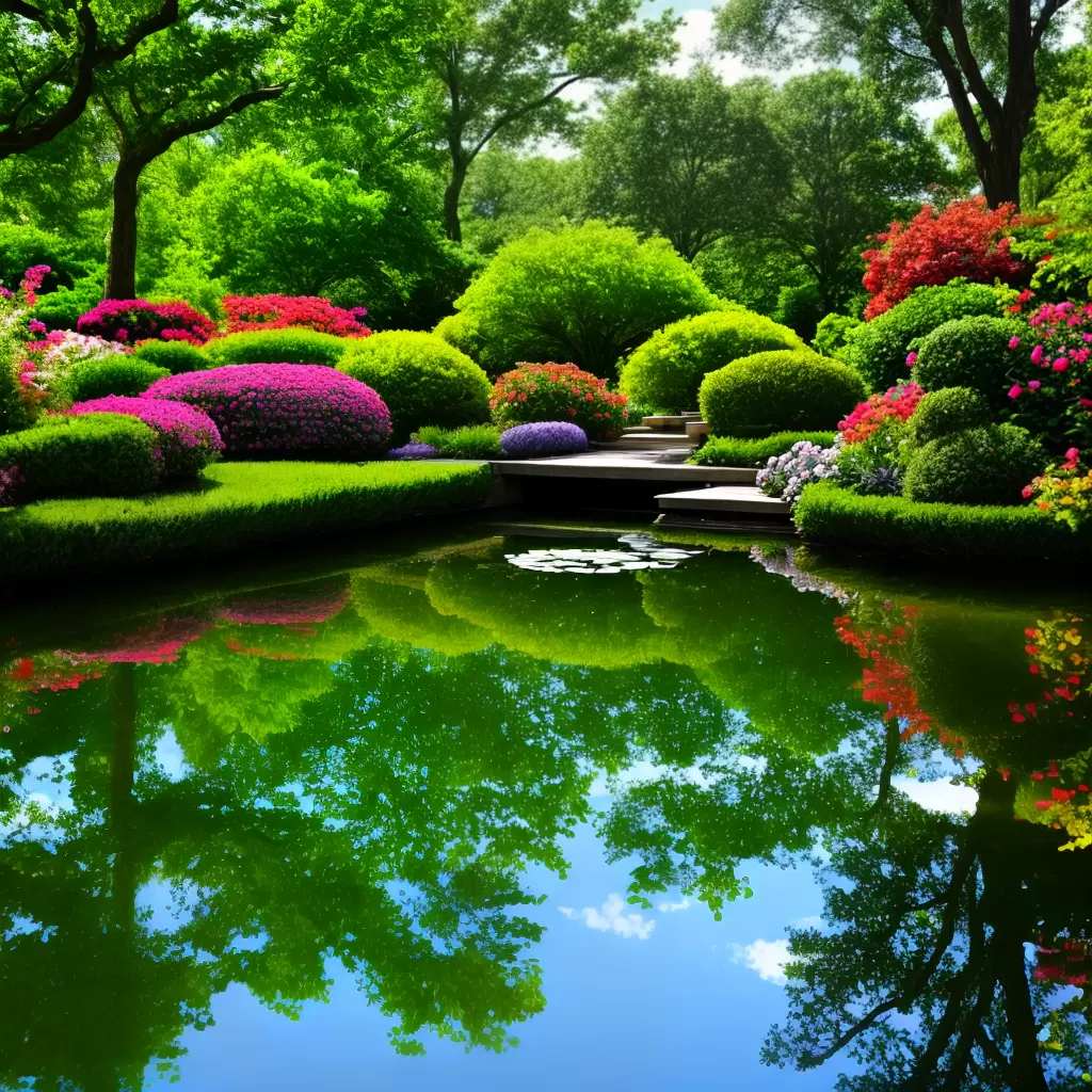 Fotos jardim espelho agua flores serenidade