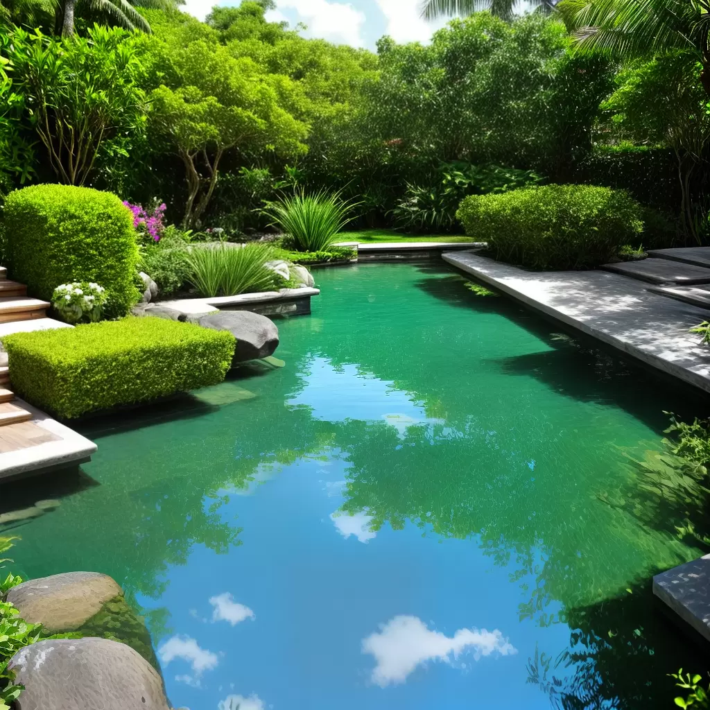 Fotos jardim piscina reflexo natureza serenidade