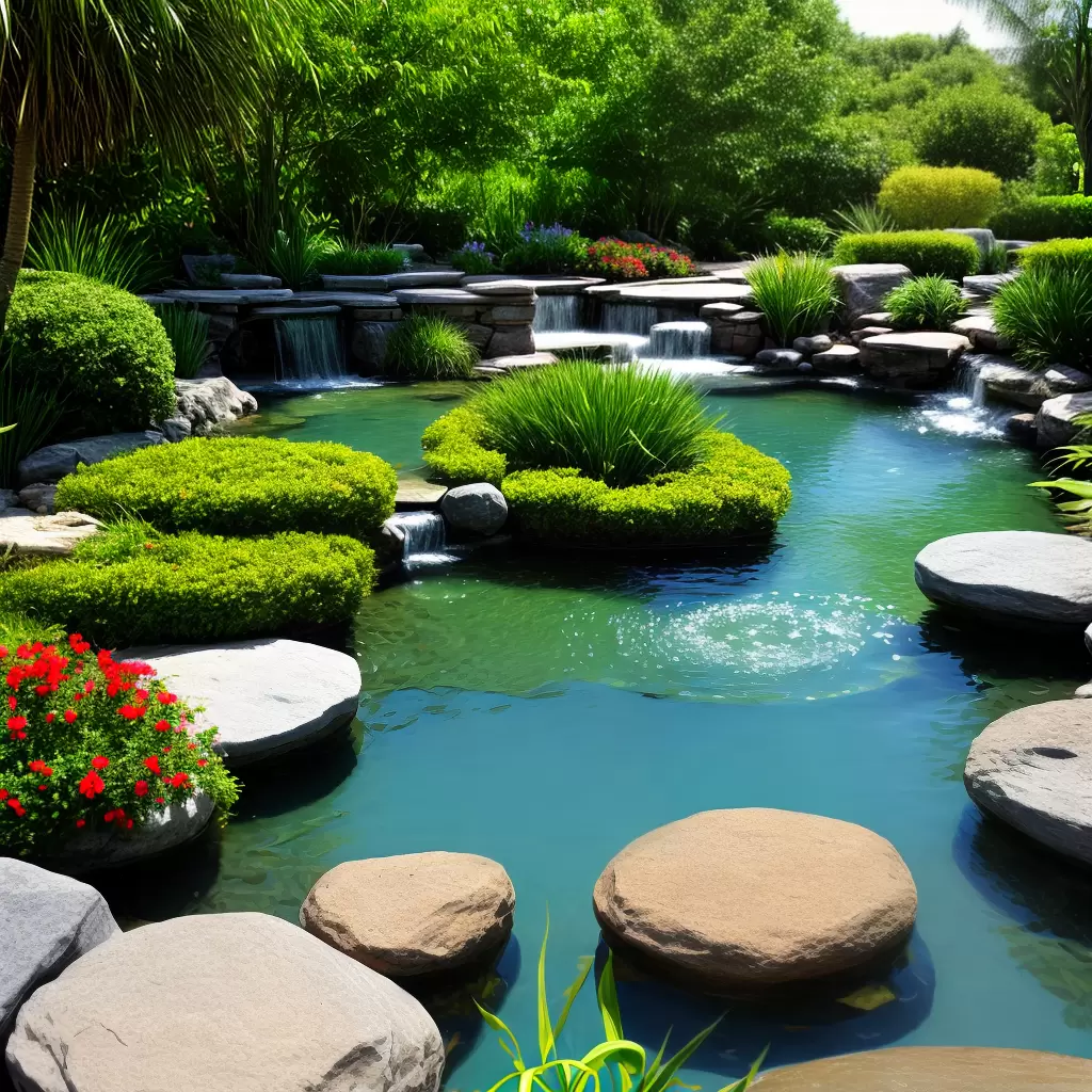 Fotos jardim agua flores folhagem serenidade