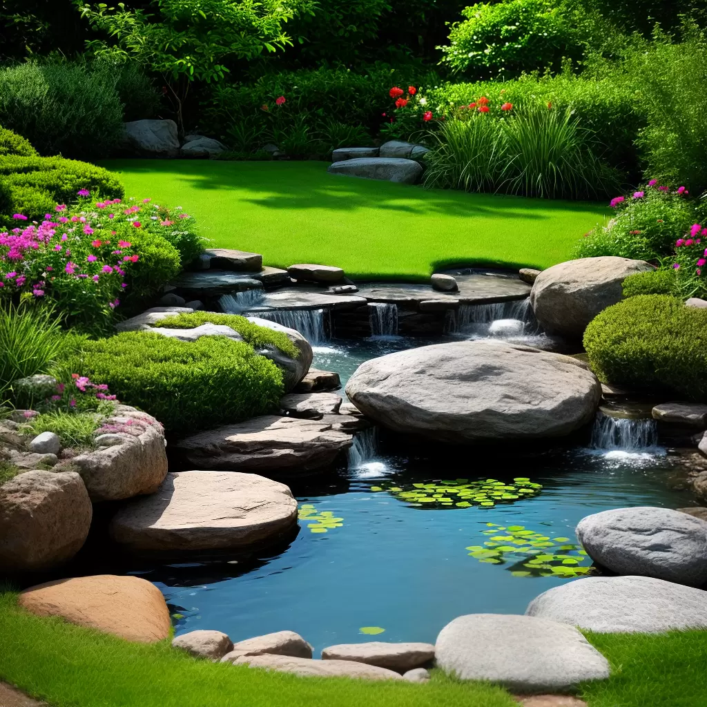Fotos jardim zen lago banco paz