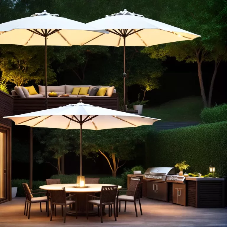 Ombrelones com iluminação LED: funcionalidade e estilo