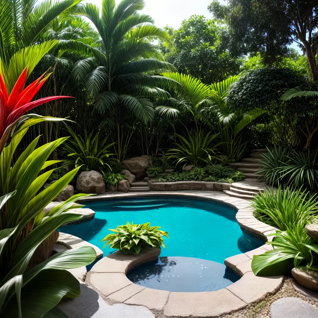 Fotos jardim tropical exotico paisagem pedra