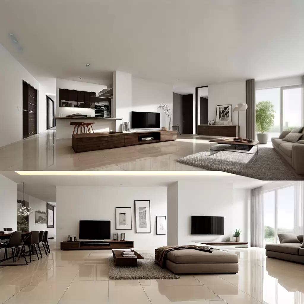 Fotos sala moderna porcelanato elegante