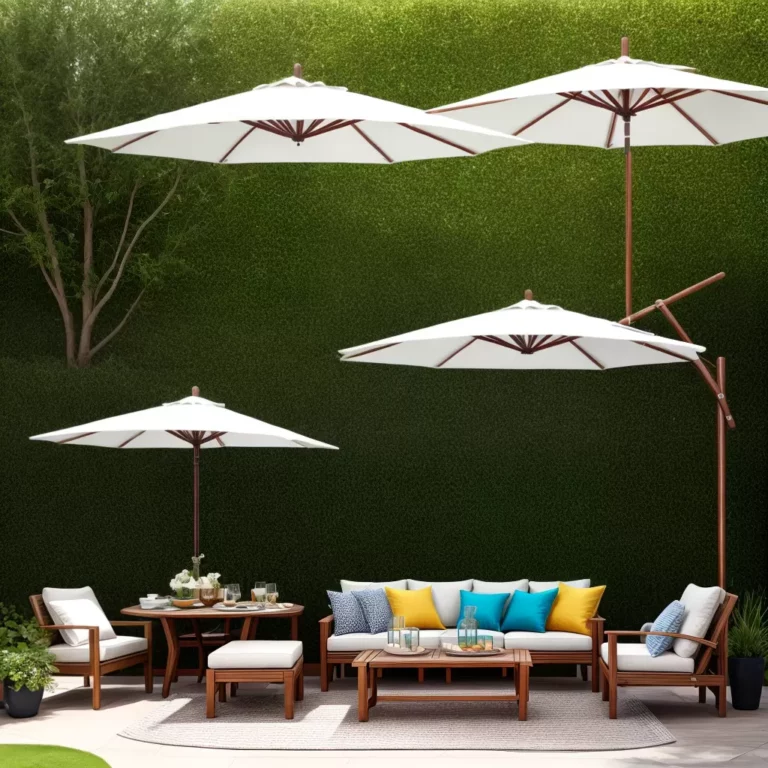 Como combinar ombrelones com móveis de jardim