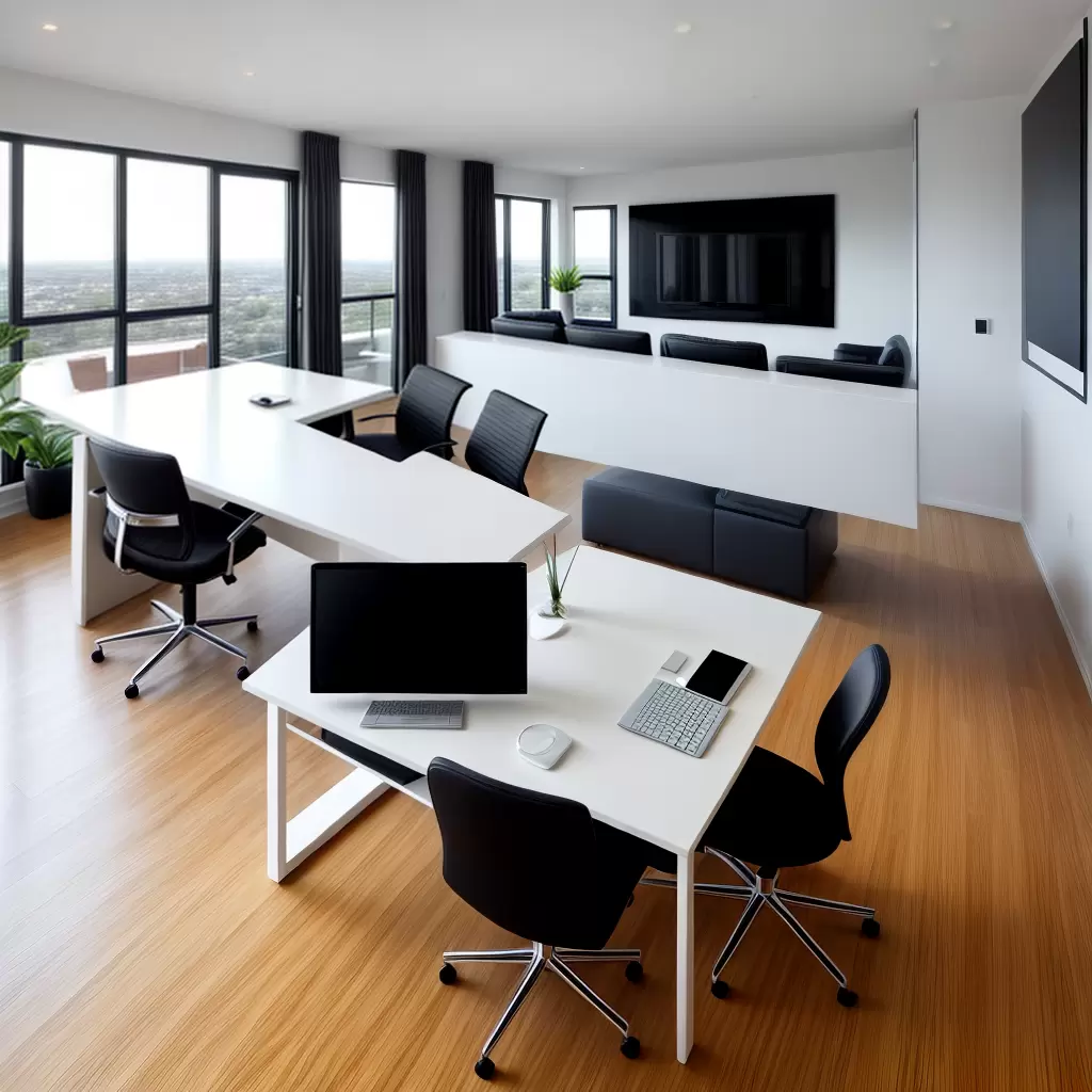 Fotos escritorio moderno porcelanato cadeira ergonomica