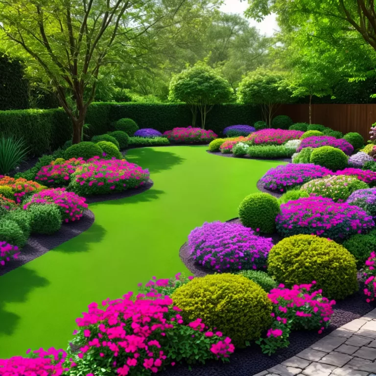 Jardins com arbustos e arbustos floridos: estrutura e cor