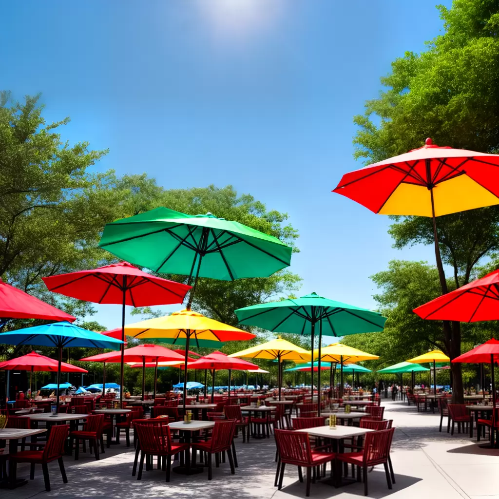 Fotos restaurante umbrellas coloridos patio Fotos restaurante umbrellas coloridos patio