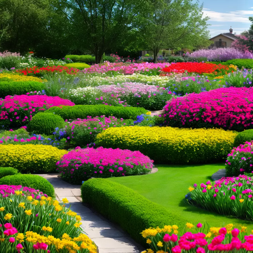 Fotos jardim colorido flores sazonais