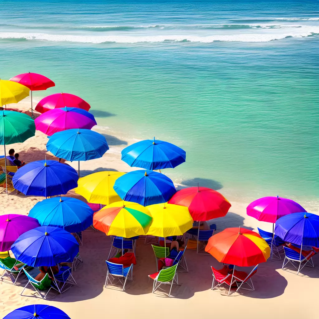 Fotos praia criancas umbrellas brincadeiras familia