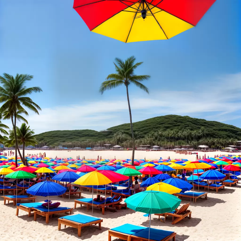 Fotos praia sol umbrellas solares cores