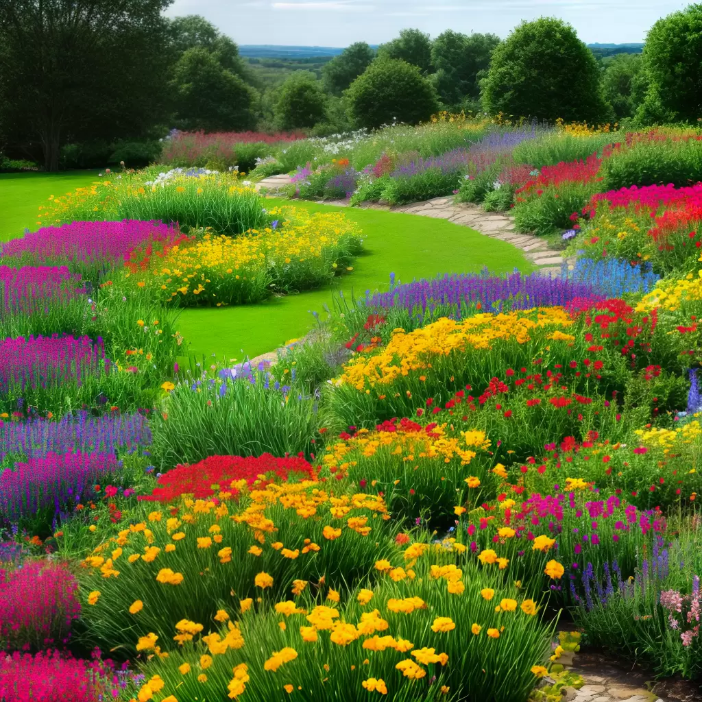 Fotos jardim selvagem flores coloridas abelhas