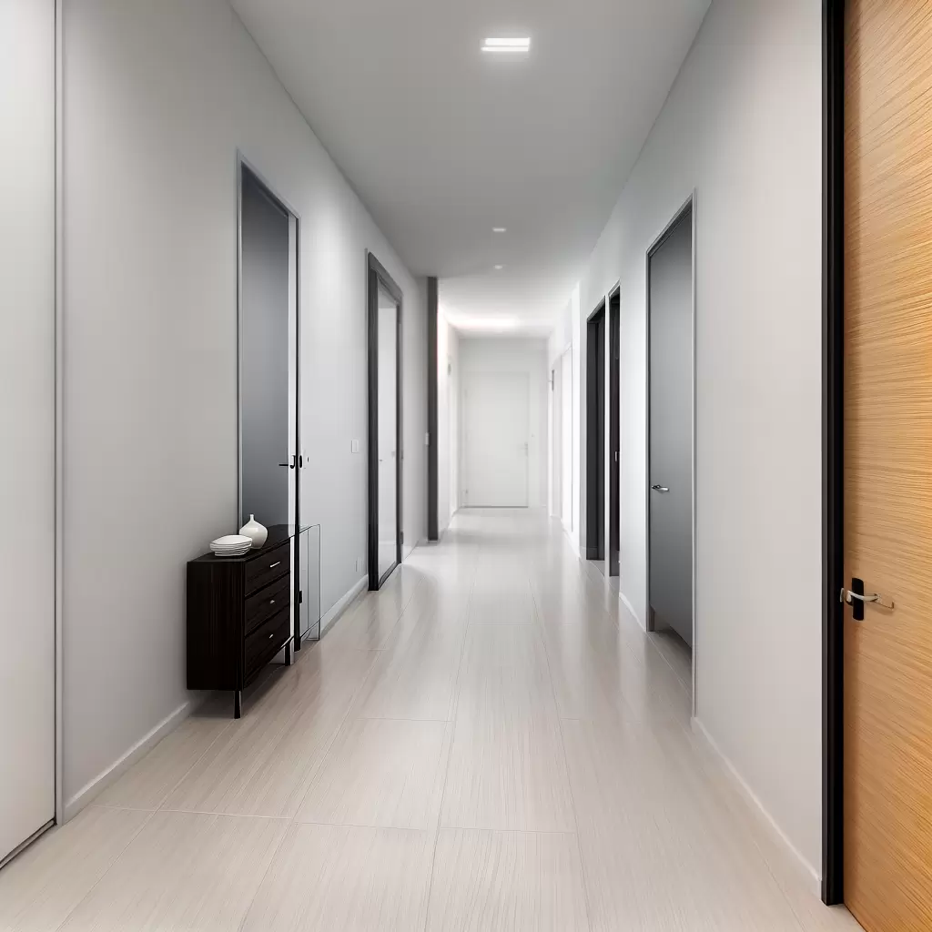 Fotos corredor moderno porcelanato preto branco