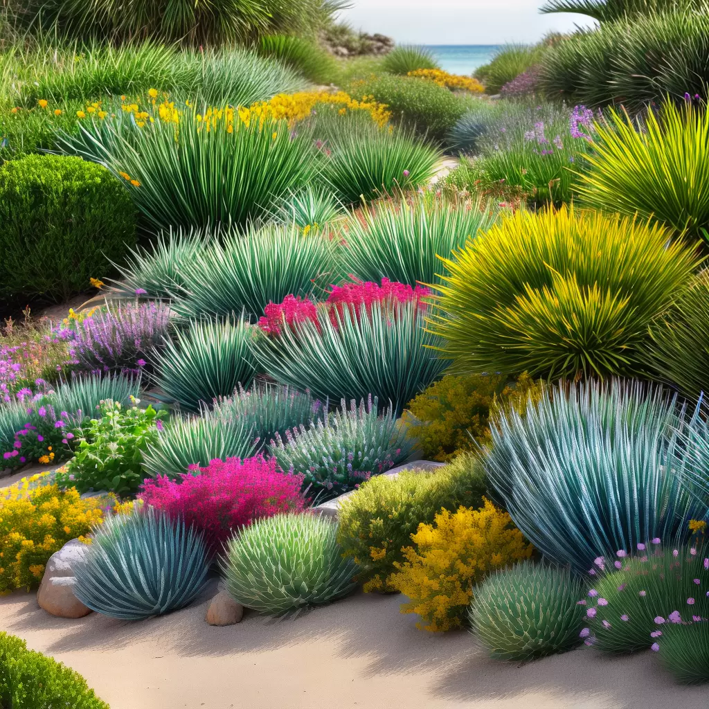 Fotos jardim costeiro suculentas cactos resilientes