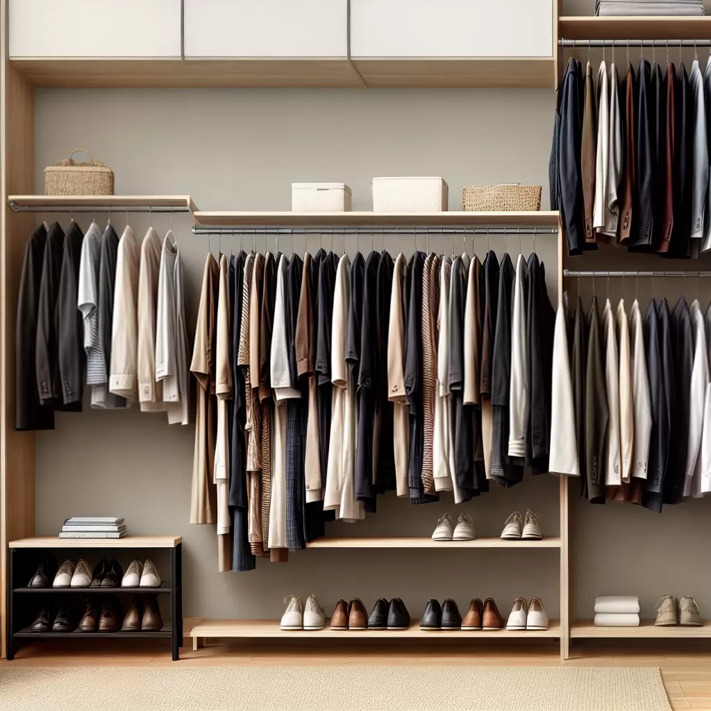 Fotos closet organizado prateleiras acessorios