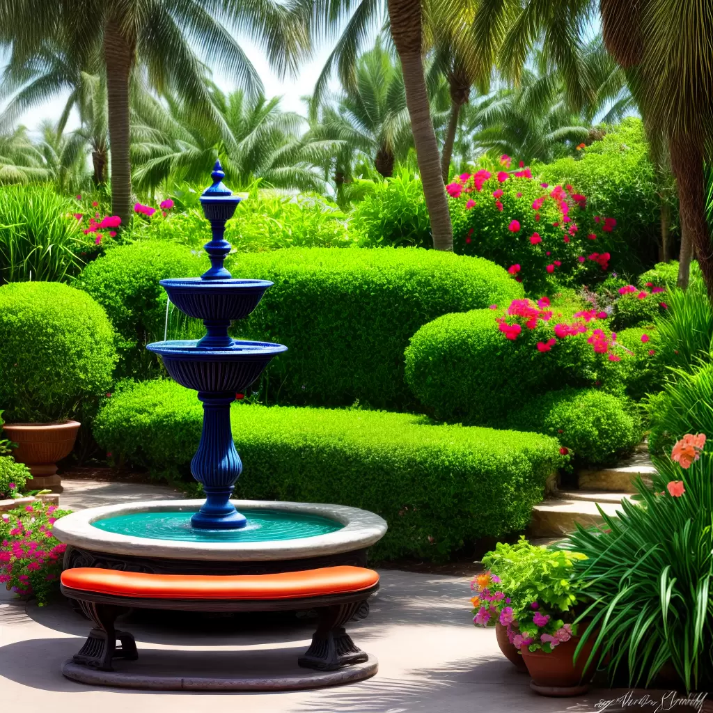 Fotos jardim exotico fountain marrocos banco