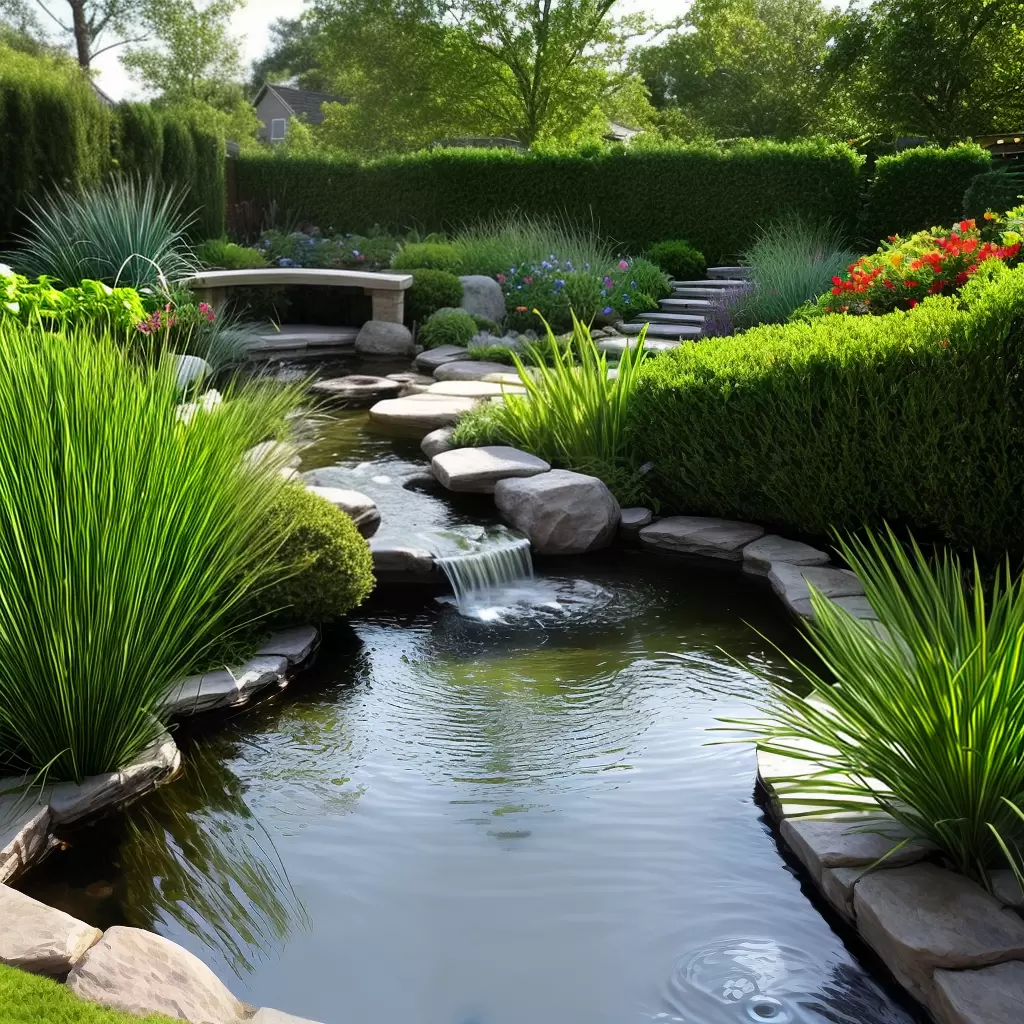 Fotos jardim pond drainage plantas saudaveis