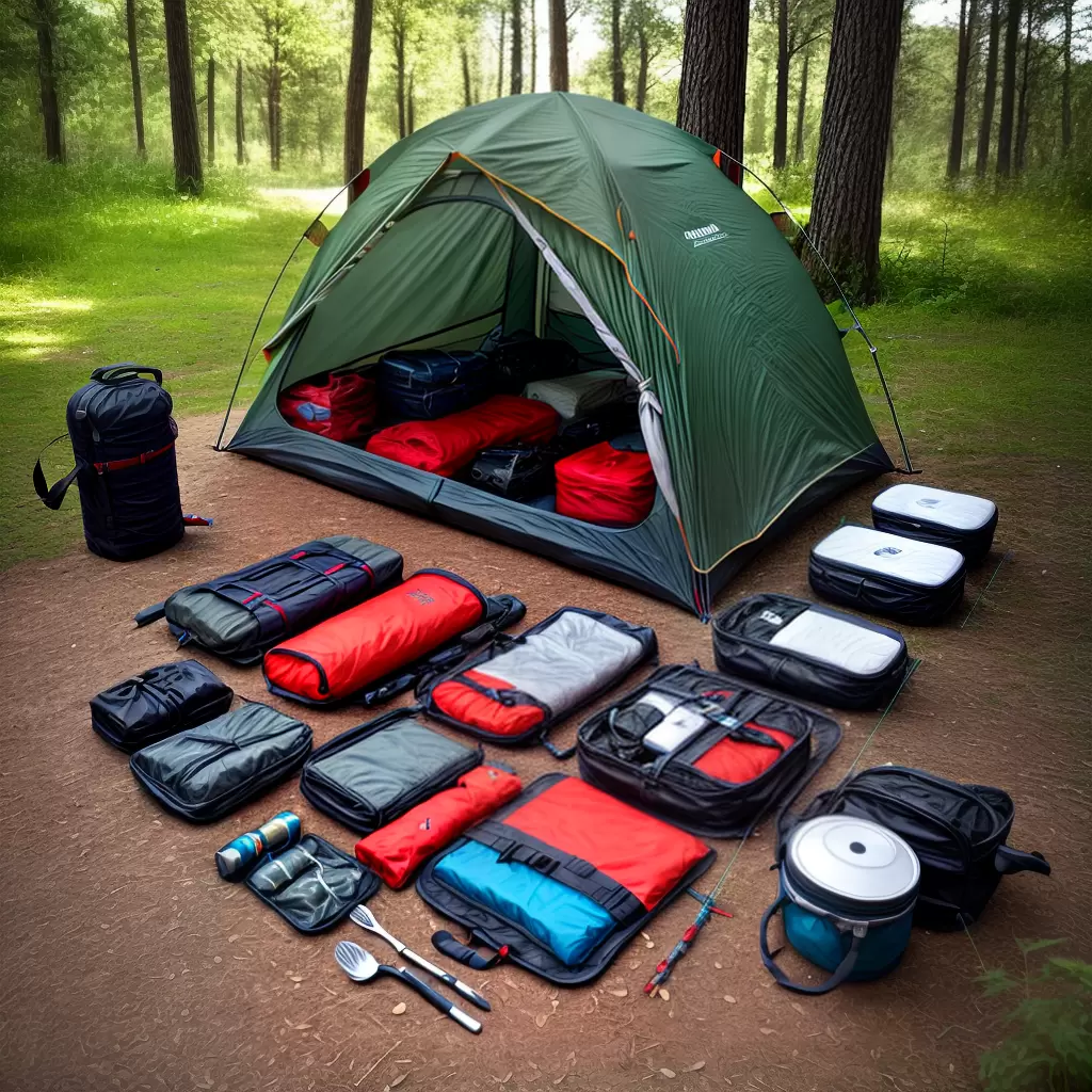 Fotos mochila camping equipamentos organizados
