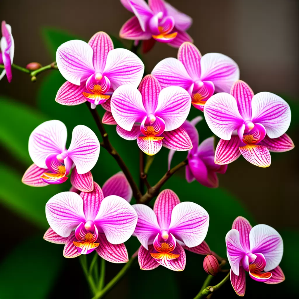 Fotos orquidea rosa detalhes folhas verdes