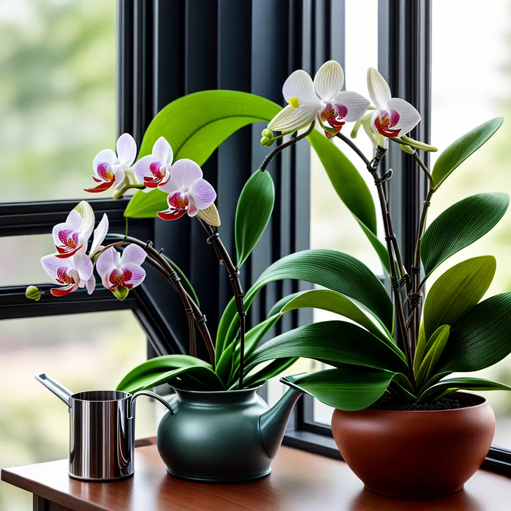 Fotos orquidea folhas verdes janela cuidado