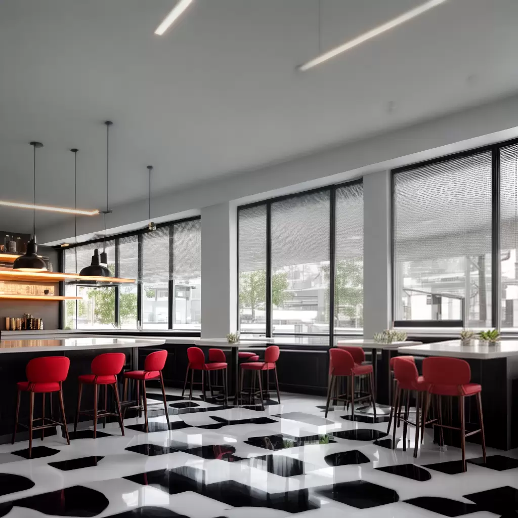 Fotos restaurante moderno xadrez preto e branco