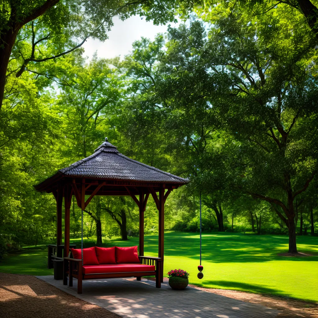gazebo balanco cores natureza sol