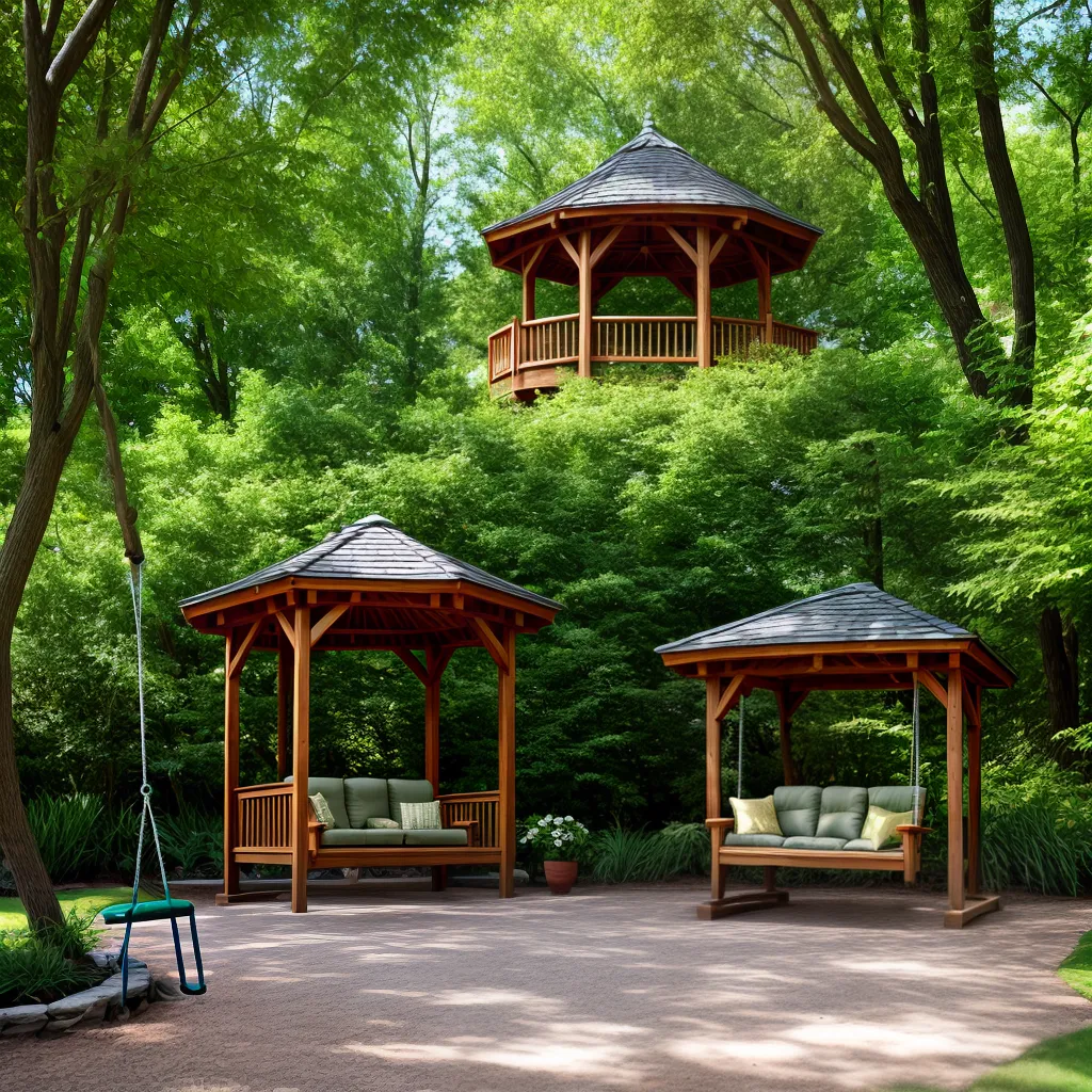 jardim gazebo balanco familia natureza