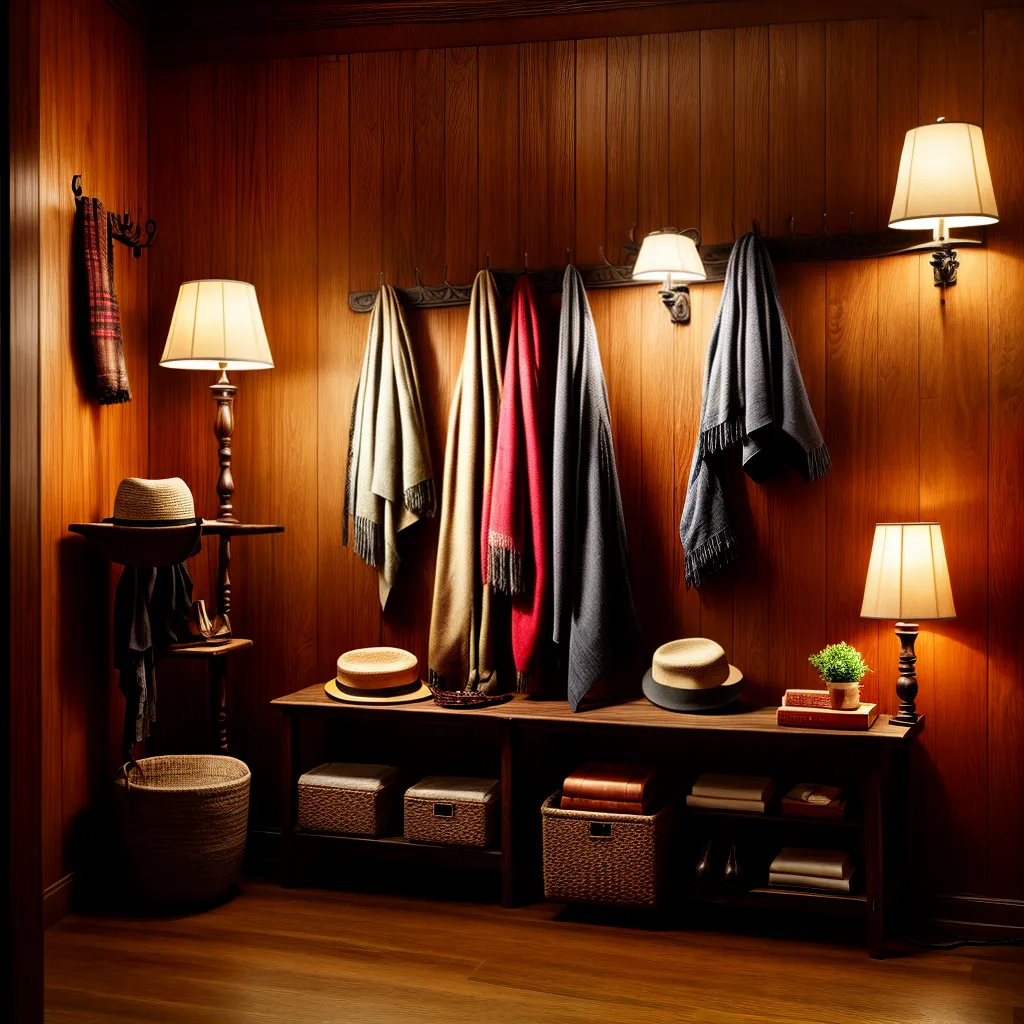 cabide antigo chapeus luz foyer