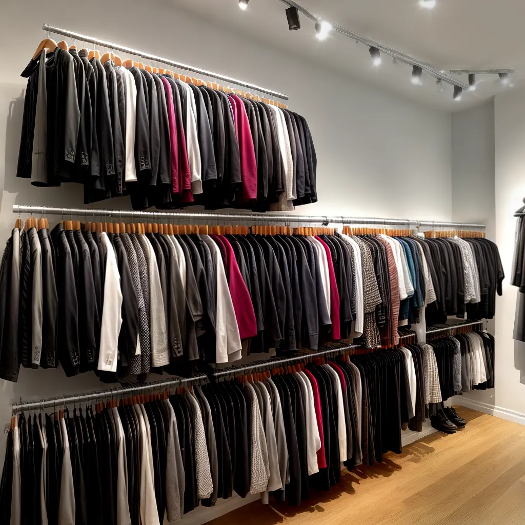 arara roupas boutique iluminada vitrine