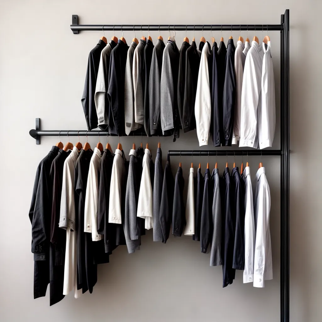 arara roupas metal preto parede tijolos brancos arara roupas metal preto parede tijolos brancos