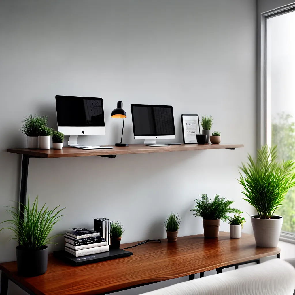 mesa moderna preta plantas arte