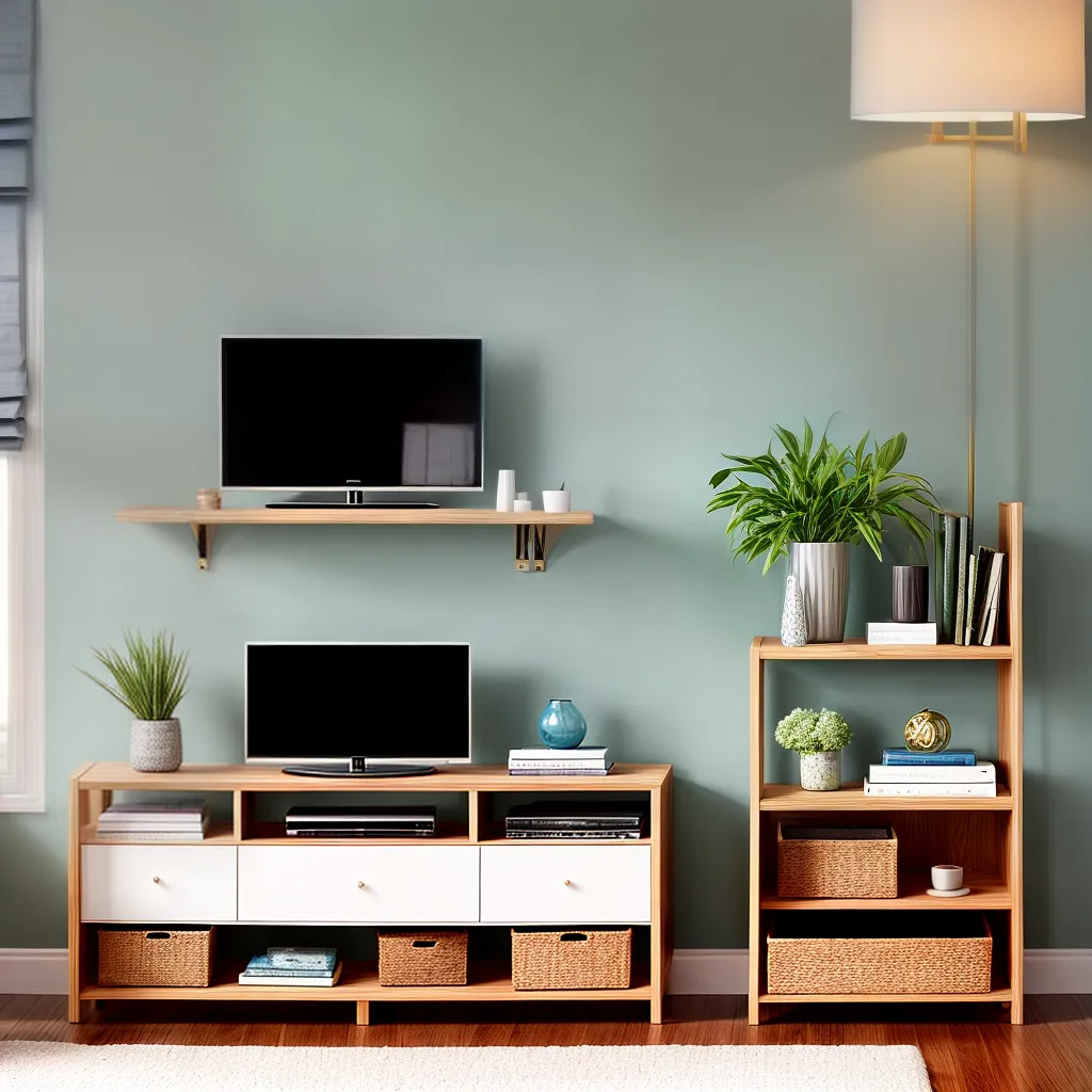 rack tv decoracao cor textura armazenamento