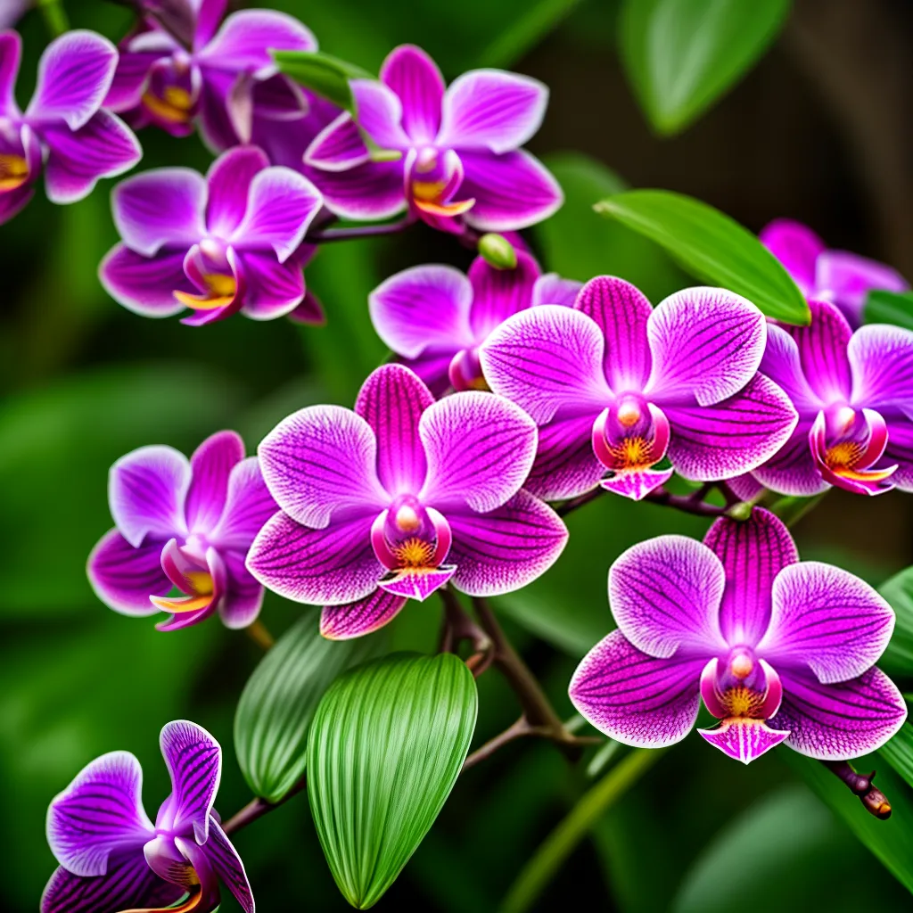 orquidea roxa jardim flores folhagem