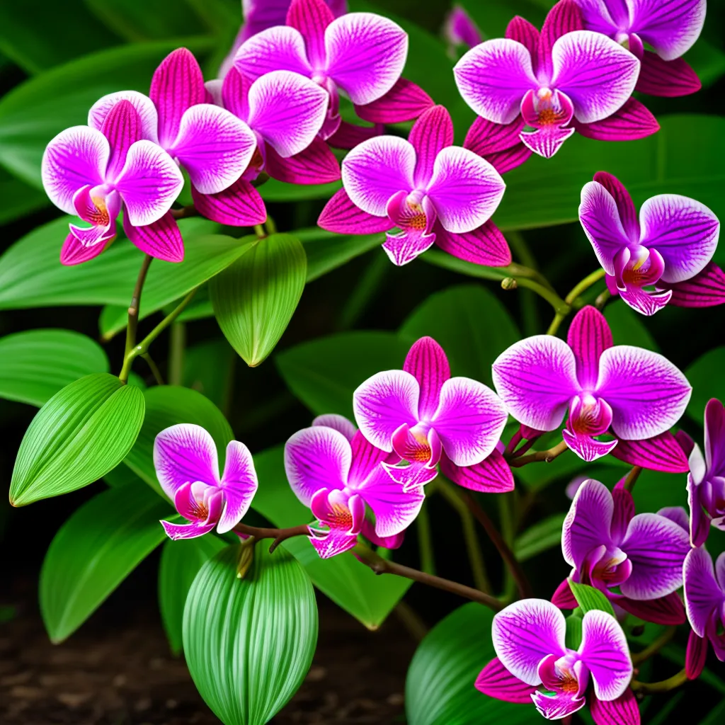 orquidea roxa folhas verdes nutricao