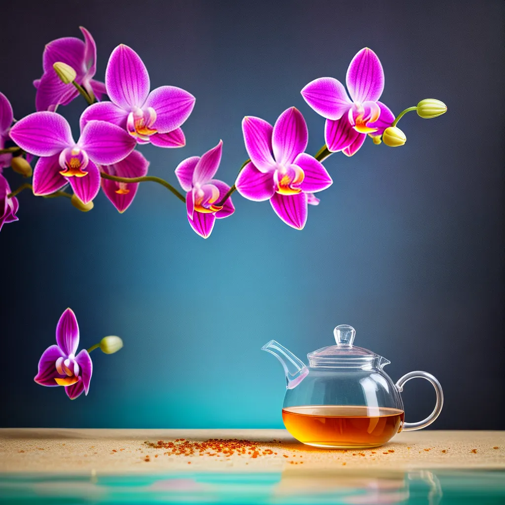 cha orquidea colorida teapot