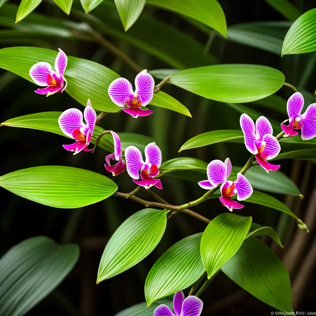 orquidea tropical floresta passaros
