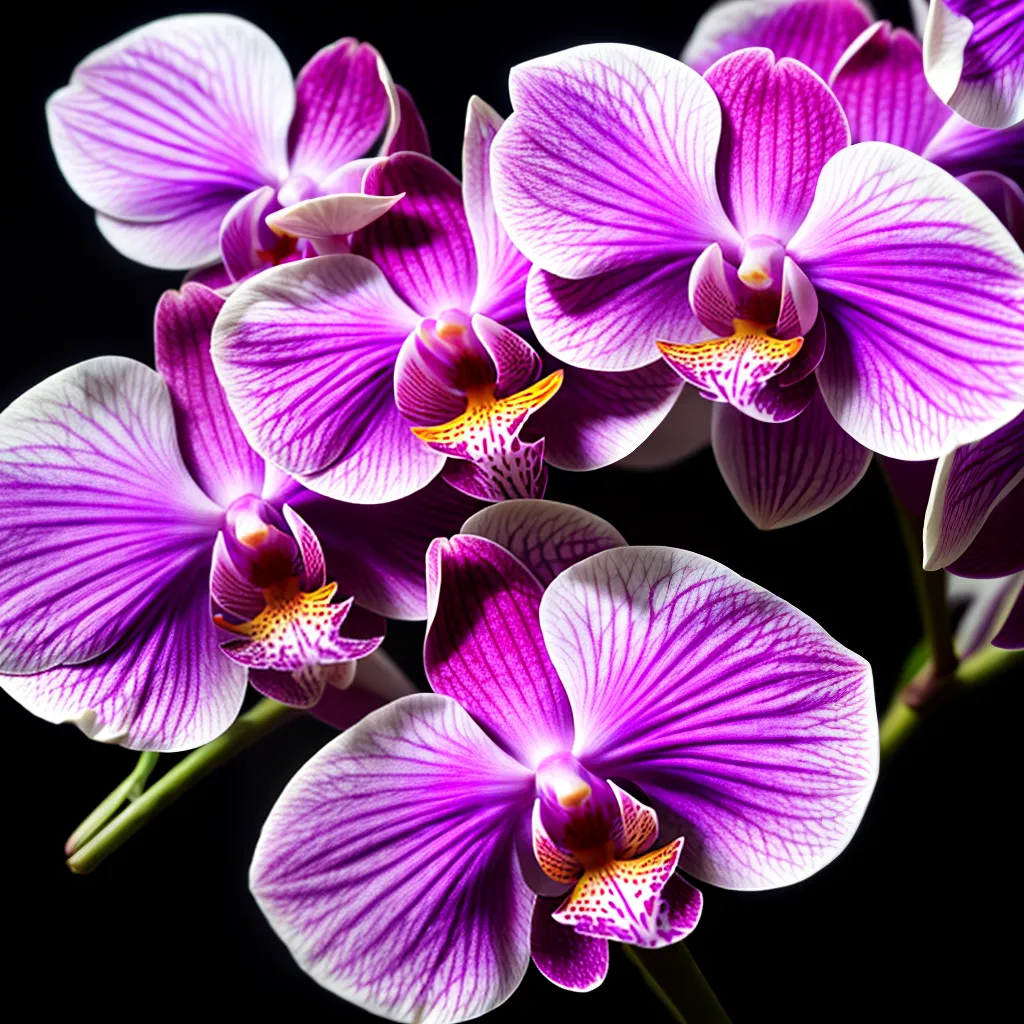 orquidea roxa detalhes iluminados