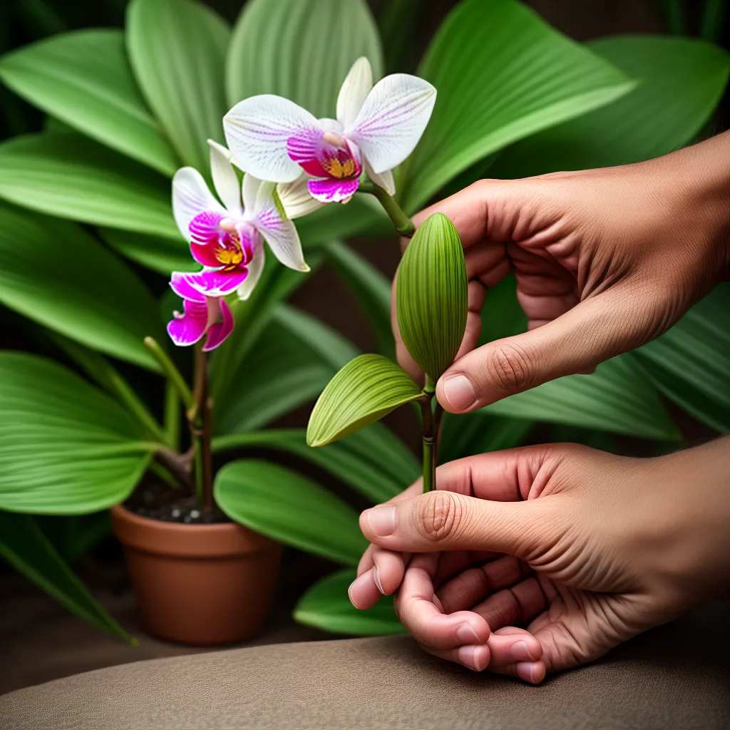 maos cuidado orquidea revitalizacao