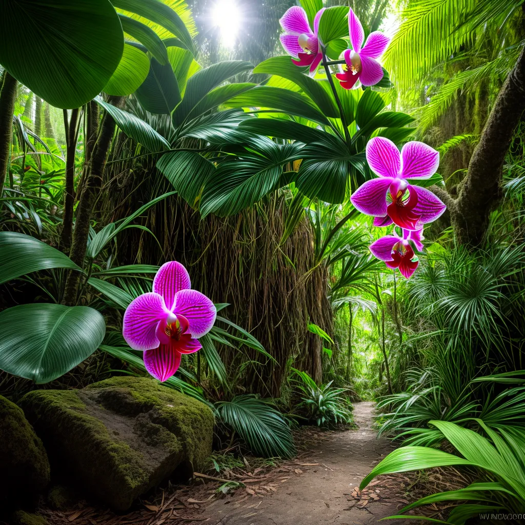 floresta tropical orquideas sol 1