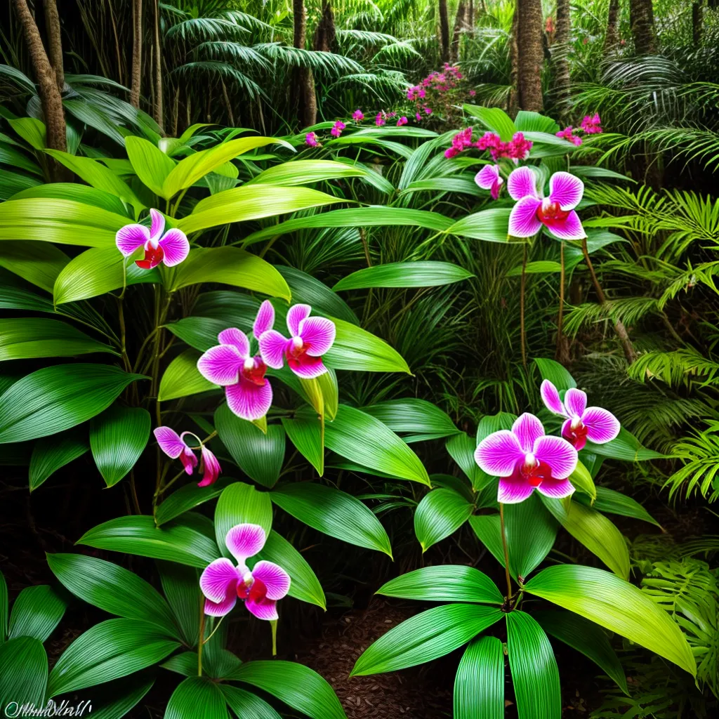 floresta tropical orquideas coloridas 2