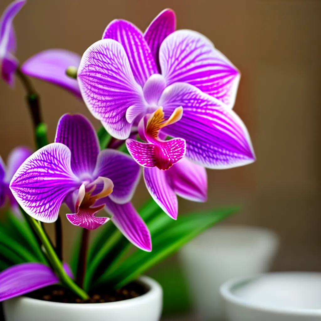 orquidea roxa miniatura beleza cuidado